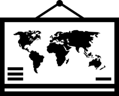 Map Of Geography Class Hanging Of A Nail Digital Sketch Svg Design, Free Vectors File
